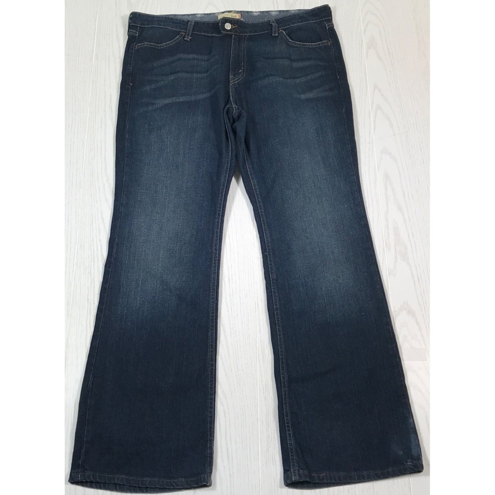 Y2K Dark Blue Levi's Bootcut Jeans Women 16M 99% Cotton Mid Rise Button Flap 545